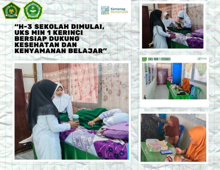 H-3 Sekolah Dimulai, UKS MIN 1 Kerinci Bersiap Dukung Kesehatan dan Kenyamanan Belajar