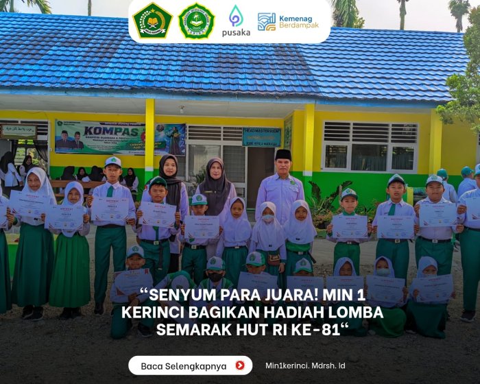 Senyum Para Juara! MIN 1 Kerinci Bagikan Hadiah Lomba Semarak HUT RI ke-81 Senyum Para Juara! MIN 1 Kerinci Bagikan Hadiah Lomba Semarak HUT RI ke-81