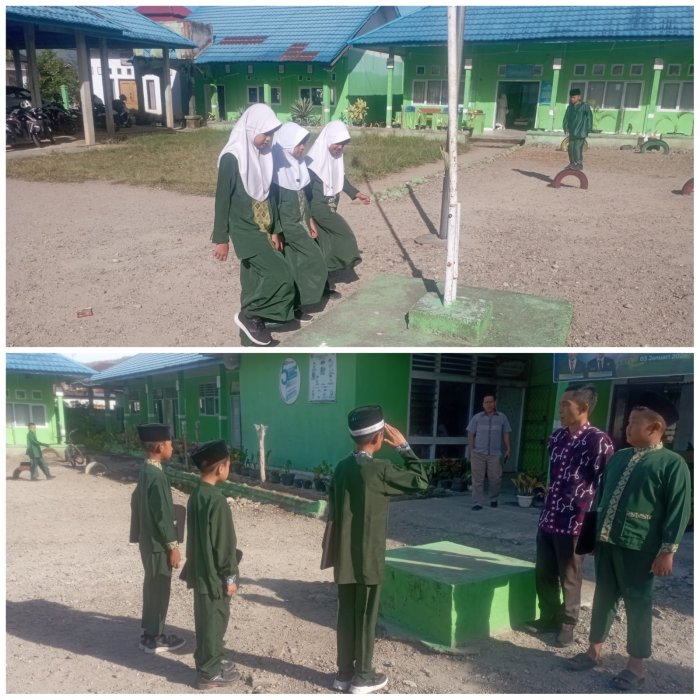 Siap Tampil Terbaik Siswa Kelas VA MIN 1 Kerinci Latihan Upacara Bendera