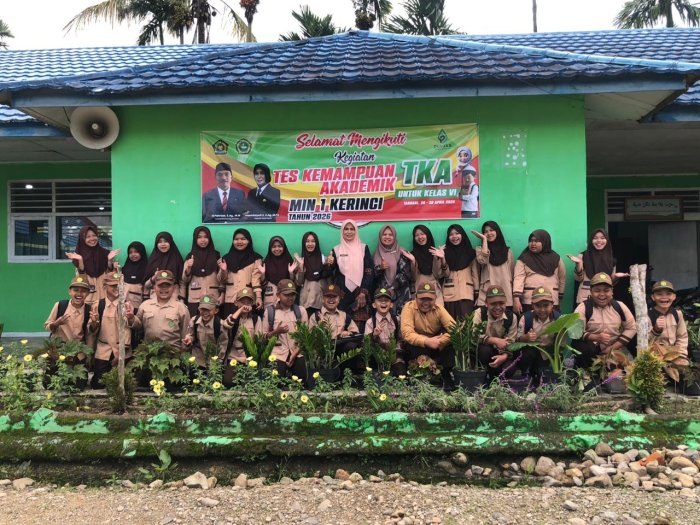 Penutupan TKA di MIN 1 Kerinci, Siswa Optimis Raih Hasil Terbaik