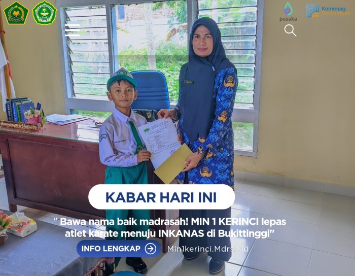 Bawa Nama Baik Madrasah! MIN 1 Kerinci Lepas Atlet Karate Menuju INKANAS  di Bukittinggi