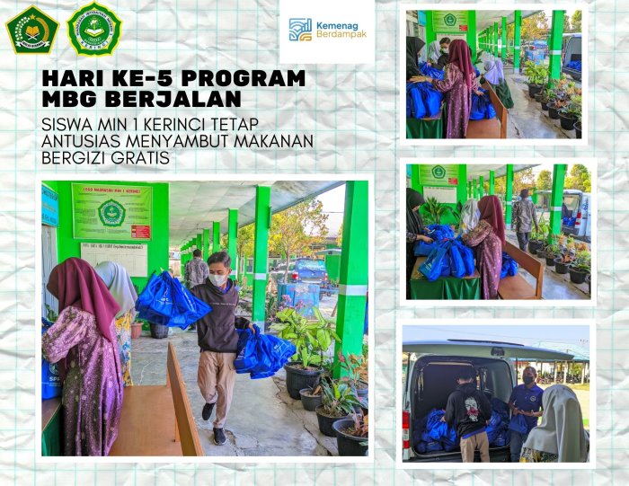 Hari Ke-5 Program MBG, Siswa MIN 1 Kerinci Tetap Antusias Menyambut Makan Bergizi Gratis