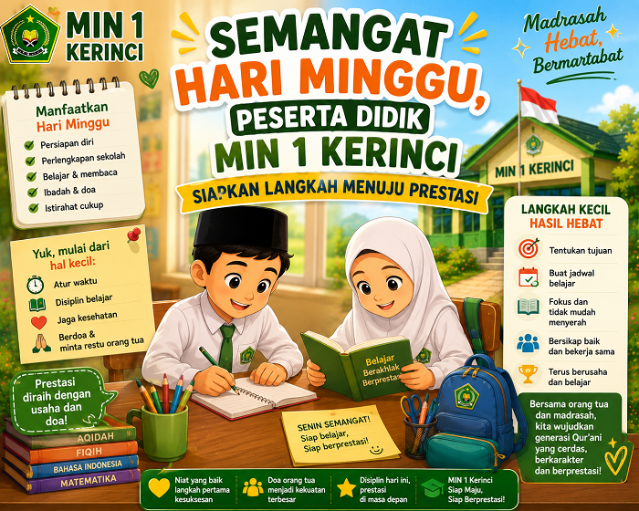 Semangat Hari Minggu, Peserta Didik MIN 1 Kerinci Siapkan Langkah Menuju Prestasi