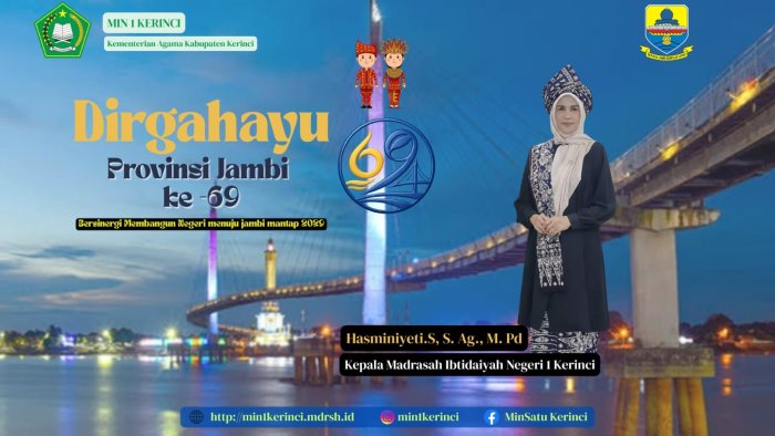MIN 1 Kerinci Ucapkan Selamat HUT Provinsi Jambi ke-69, Dukung Sinergi Menuju Jambi Mantap 2029