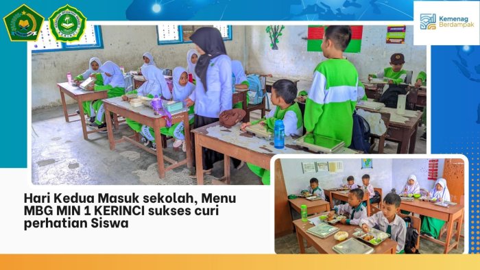 Hari Kedua Masuk Sekolah, Menu MBG MIN 1 Kerinci Sukses Curi Perhatian Siswa! 🍽️✨