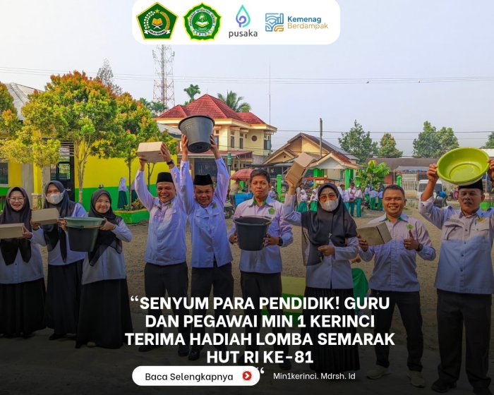 Senyum Para Pendidik! Guru dan Pegawai MIN 1 Kerinci Terima Hadiah Lomba Semarak HUT RI ke-81 Senyum Para Pendidik! Guru dan Pegawai MIN 1 Kerinci Terima Hadiah Lomba Semarak HUT RI ke-81