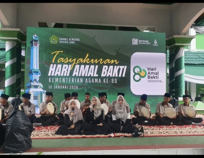 Perkuat Kebersamaan, Kepala MIN 1 Kerinci Hadiri Tasyakuran HAB Kemenag ke-80 di Kanwil Kemenag Jambi