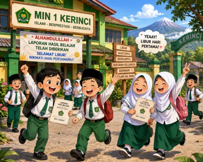 Siswa MIN 1 Kerinci Sambut Gembira Hari Pertama Libur Semester
