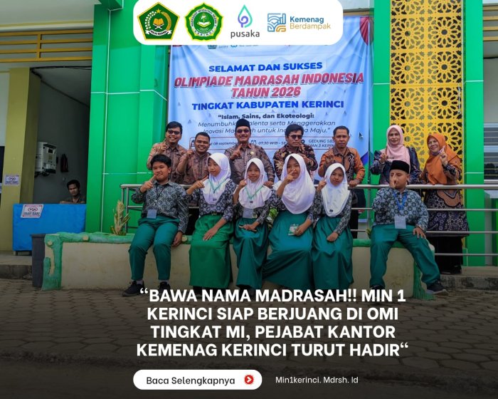 Bawa Nama Madrasah! MIN 1 Kerinci Siap Berjuang di OMI Tingkat MI, Pejabat Kemenag Kerinci Turut Hadir
