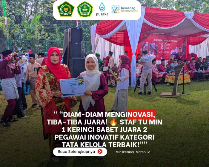 Diam-diam menginovasi,tiba tiba juara!staf tu min 1 kerinci sabet juara 2 pegawai inovatif kategori tata kelola terbaik Diam-diam menginovasi,tiba tiba juara!staf tu min 1 kerinci sabet juara 2 pegawai inovatif kategori tata kelola terbaik