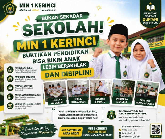 Bukan Sekadar Sekolah! MIN 1 Kerinci Buktikan Pendidikan Bisa Bikin Anak Lebih Berakhlak dan Disiplin!