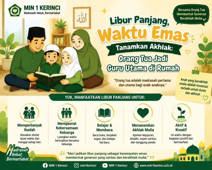 Libur Panjang, Waktu Emas Tanamkan Akhlak: Orang Tua Jadi Guru Utama di Rumah