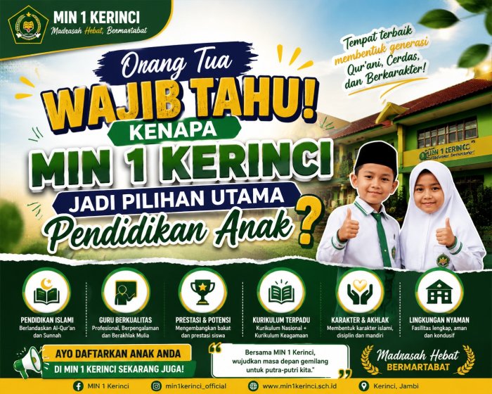  Orang Tua Wajib Tahu! Kenapa MIN 1 Kerinci Jadi Pilihan Utama Pendidikan Anak?