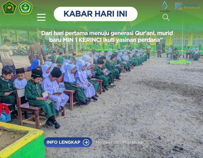Dari Hari Pertama Menuju Generasi Qurani, Murid Baru MIN 1 Kerinci Ikuti Yasinan Perdana