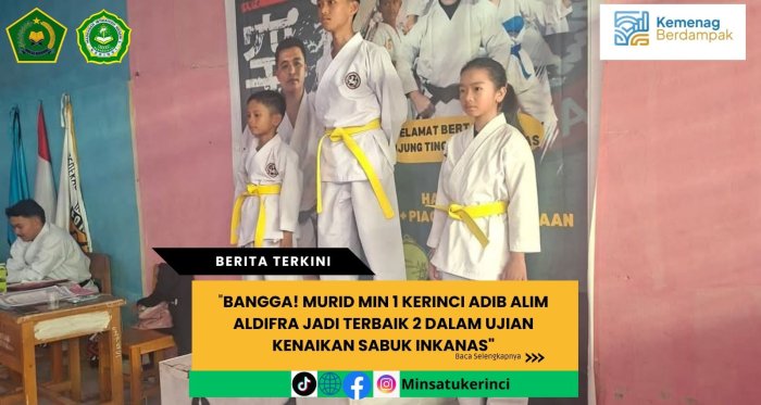 Bangga! Murid MIN 1 Kerinci Jadi Terbaik 2 dalam Ujian Kenaikan Sabuk INKANAS