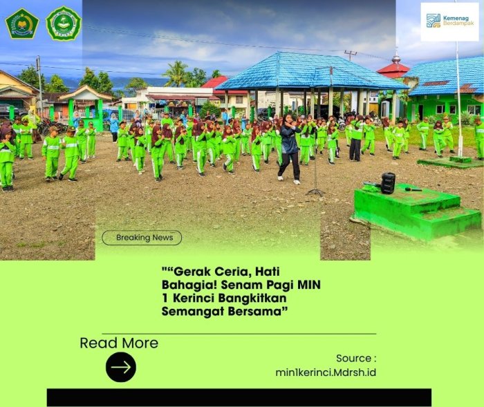 Gerak Ceria, Hati Bahagia! Senam Pagi MIN 1 Kerinci Bangkitkan Semangat Bersama