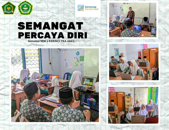 Semangat dan Percaya Diri! Siswa MIN 1 Kerinci Ikuti Simulasi TKA Sesi I