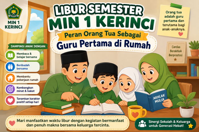 Libur Semester MIN 1 Kerinci: Peran Orang Tua Sebagai Guru Pertama di Rumah