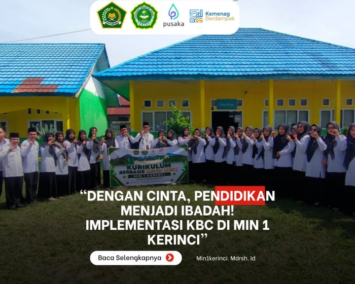 Dengan Cinta, Pendidikan Menjadi Ibadah! Implementasi KBC di MIN 1 Kerinci
