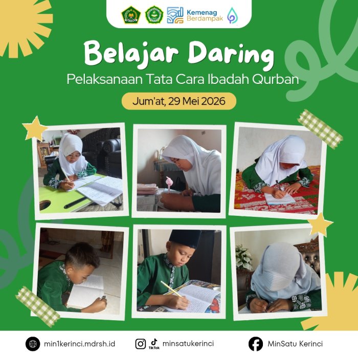 Penuh Antusias, Siswa MIN 1 Kerinci Ikuti Pembelajaran Daring Tata Cara Ibadah Qurban