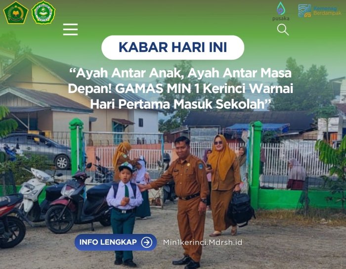 Ayah Antar Anak, Ayah Antar Masa Depan! GAMAS MIN 1 Kerinci Warnai Hari Pertama Masuk Sekolah