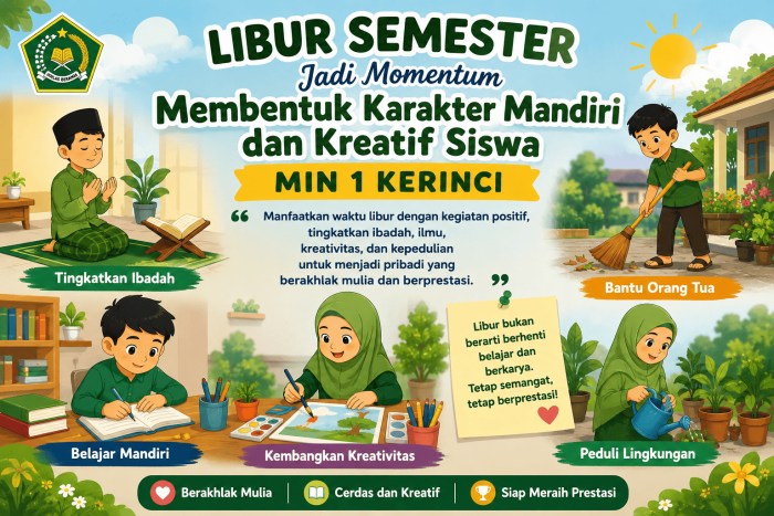 Libur Semester Jadi Momentum Membentuk Karakter Mandiri dan Kreatif Siswa MIN 1 Kerinci Libur Semester Jadi Momentum Membentuk Karakter Mandiri dan Kreatif Siswa MIN 1 Kerinci