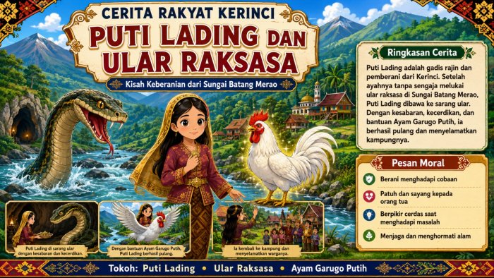 Puti Lading: Cerita Rakyat Kerinci yang Mengajarkan Keberanian, Kesabaran, dan Cinta Keluarga